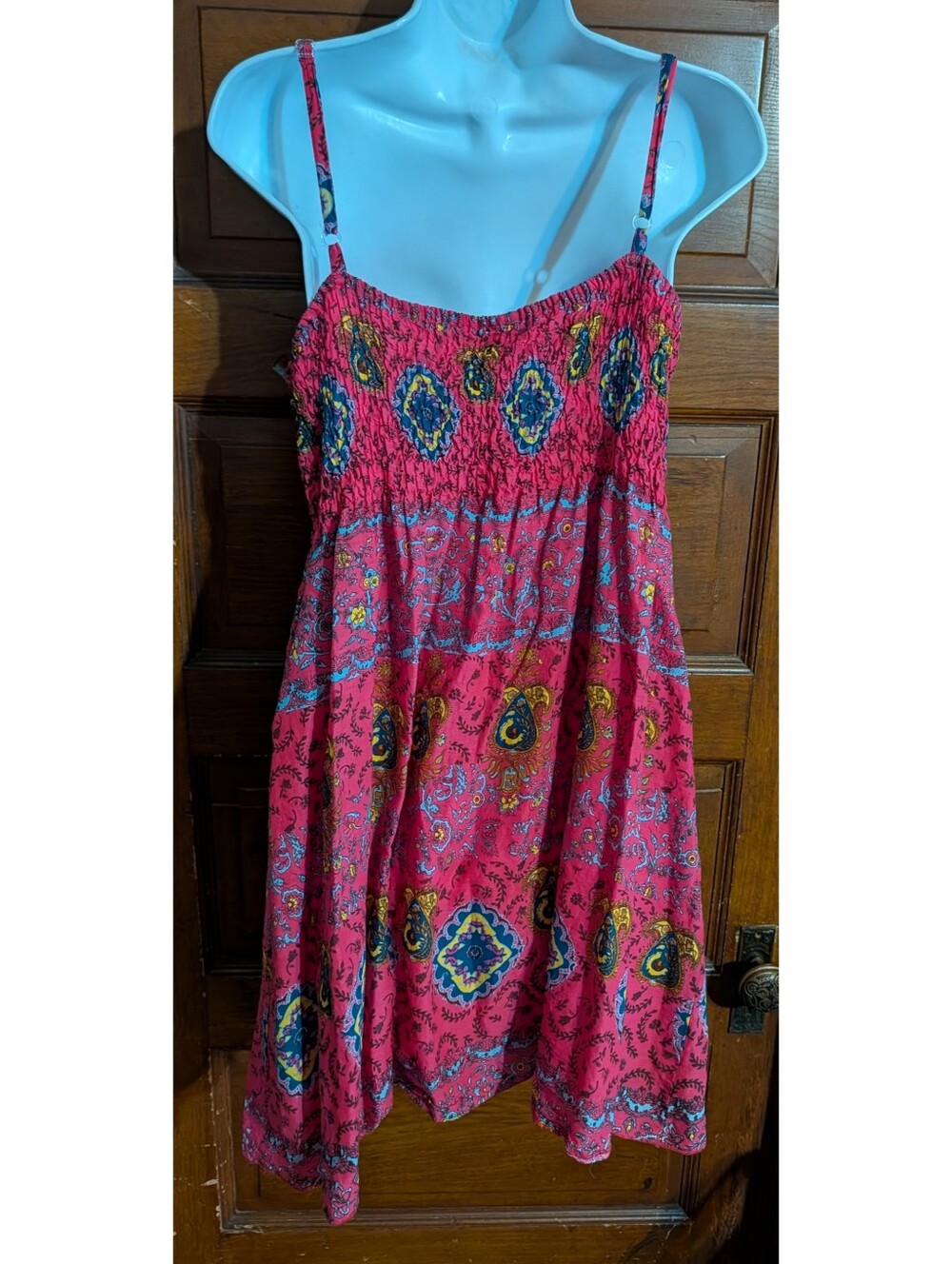 Woman's Paisley Floral Cami Spaghetti Strap Boho Sundress - Picture 8 of 11